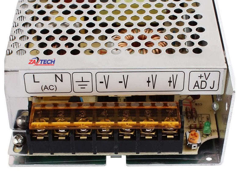 ZATECH CCTV Power Supply 12V 10A 9-Channel - S-120-12, Indoor DVR Distribution