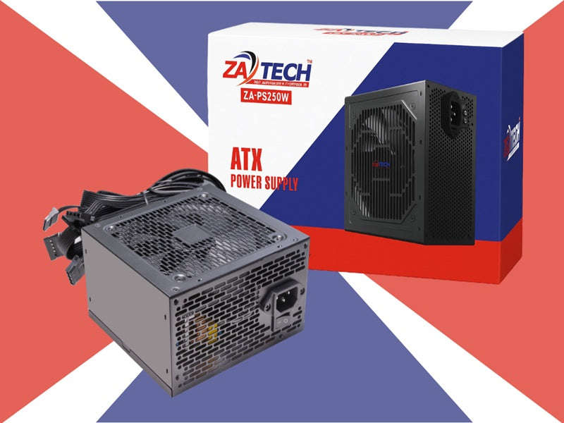 ZATECH 250W ATX Computer Power Supply - Active PFC, Quiet Fan, Intel/AMD (ZA-PS250W)