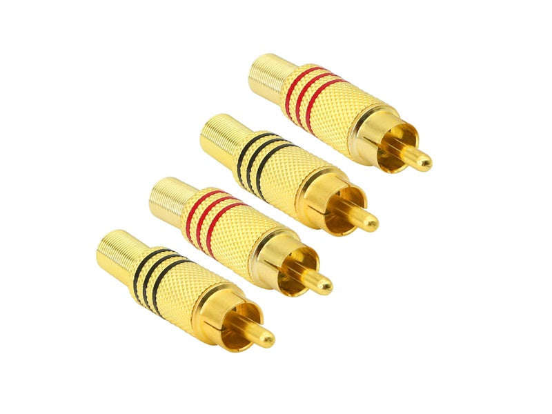 ZATECH Gold-Plated RCA Plug Connector - Male Solder Type, CCTV/DVR/Audio, 1 Piece