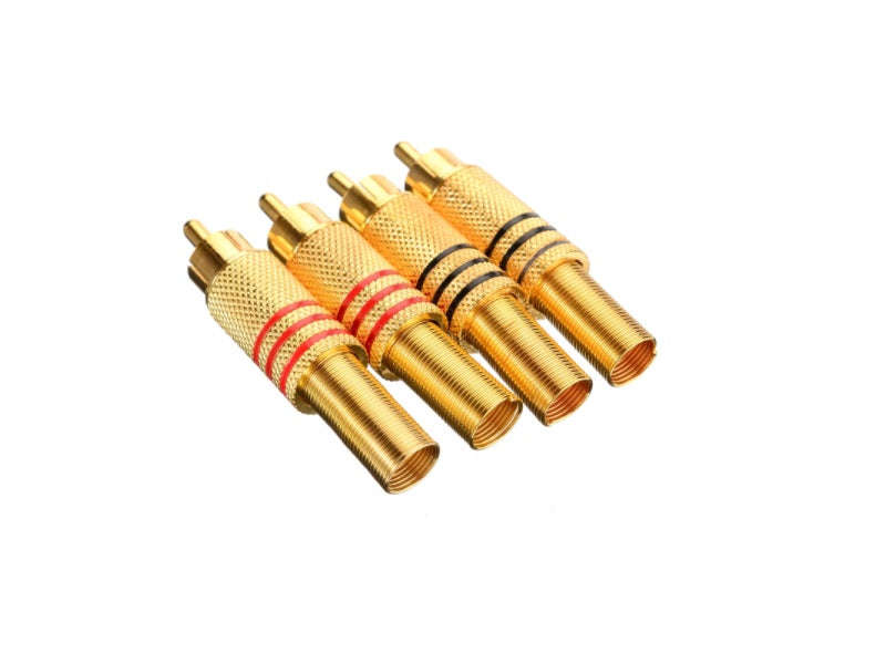 ZATECH Gold-Plated RCA Plug Connector - Male Solder Type, CCTV/DVR/Audio, 1 Piece