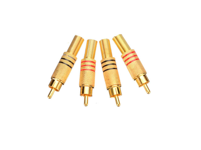 ZATECH Gold-Plated RCA Plug Connector - Male Solder Type, CCTV/DVR/Audio, 1 Piece