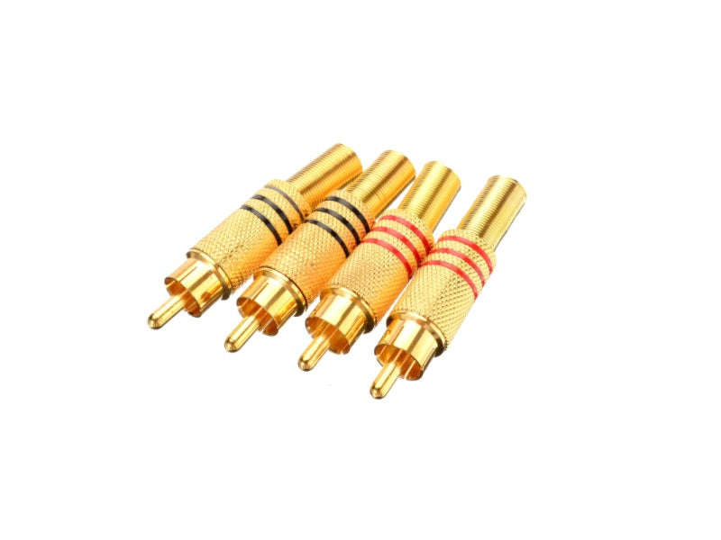 ZATECH Gold-Plated RCA Plug Connector - Male Solder Type, CCTV/DVR/Audio, 1 Piece