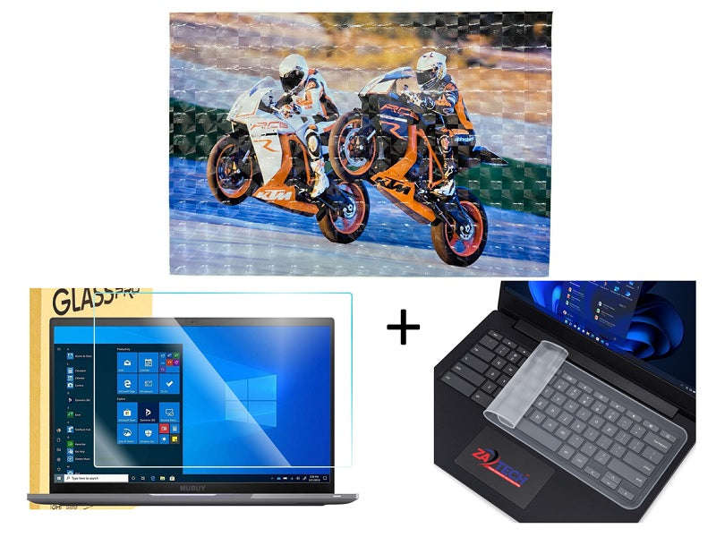 ZATECH Laptop Skin Pack 3-in-1 - Stickers, Screen Protector & Silicone Keyboard Skin