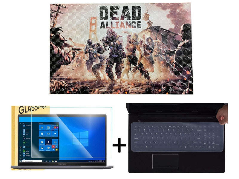 ZATECH Laptop Skin Pack 3-in-1 - Stickers, Screen Protector & Silicone Keyboard Skin