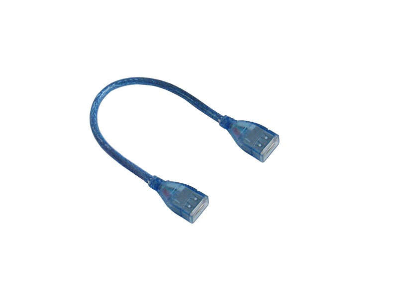 ZATECH USB 2.0 Female to Female Coupler Cable 0.3m - Twisted-Pair Extender, Blue