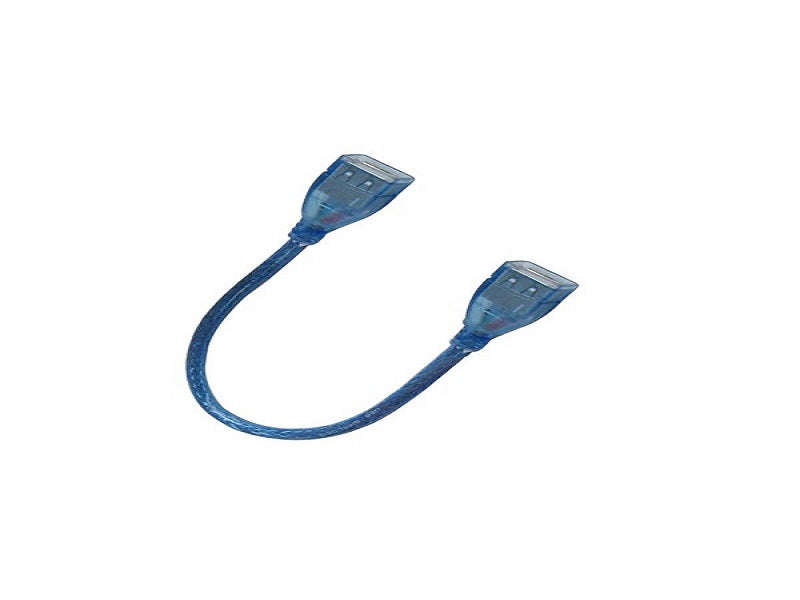 ZATECH USB 2.0 Female to Female Coupler Cable 0.3m - Twisted-Pair Extender, Blue