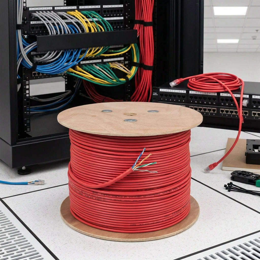ZATECH CAT5 UTP Indoor Network Cable 500m Drum - 0.5mm, Red