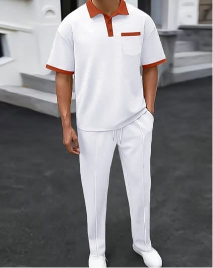 Europe Men's 2-Piece Polo Set - Casual Tracksuit