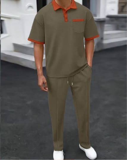 Europe Men's 2-Piece Polo Set - Casual Tracksuit