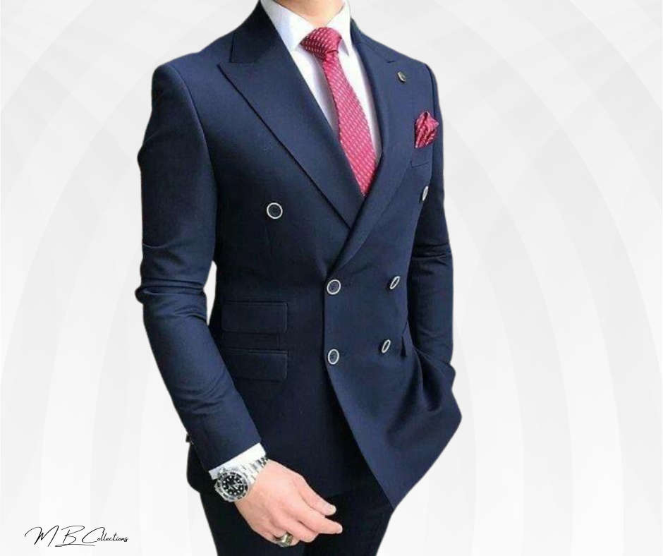 2 piece double breasted suit - Black / 28