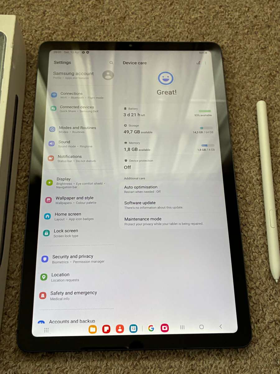 Samsung Galaxy Tab S6 Lite (P613) 10.4 inch WIFI with box and S pen