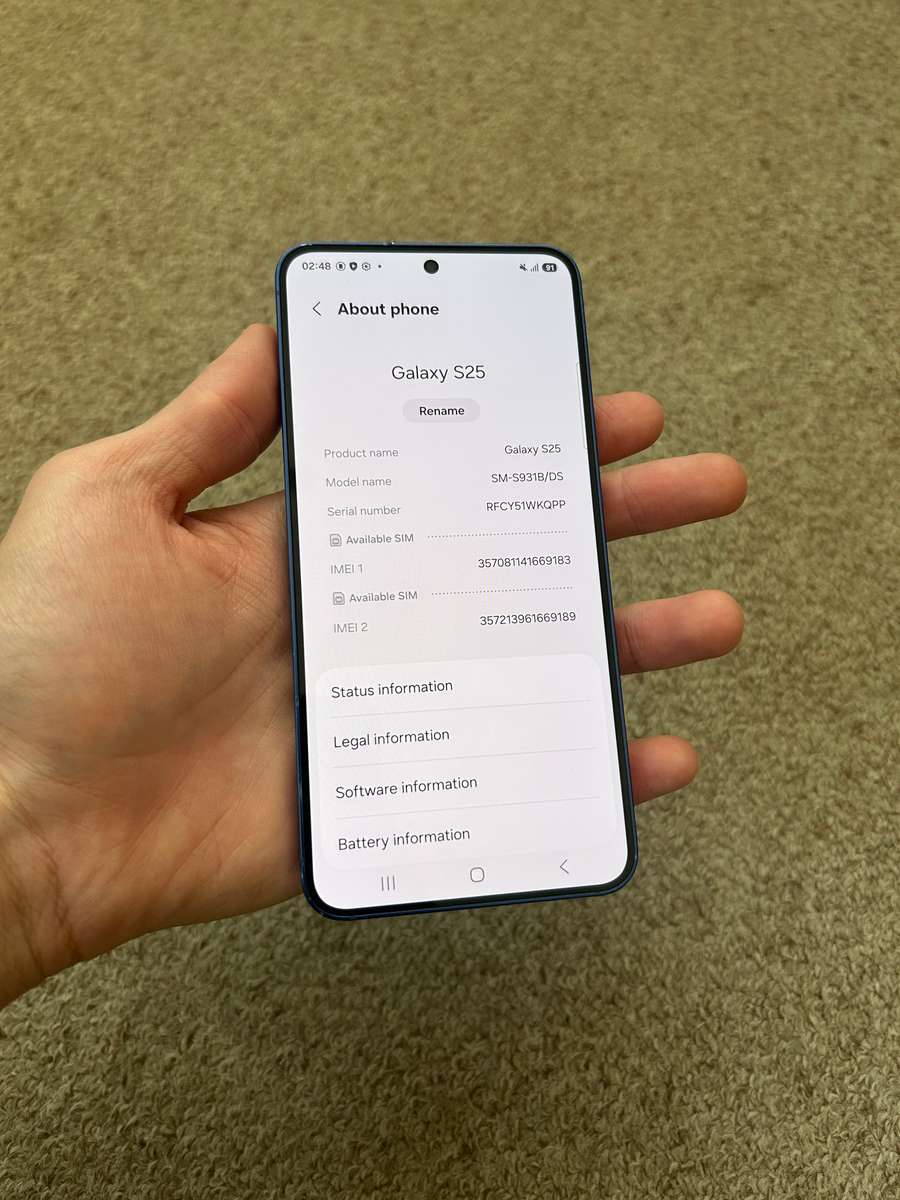 Samsung S25 5G 256gb 12gb ram Dual sim