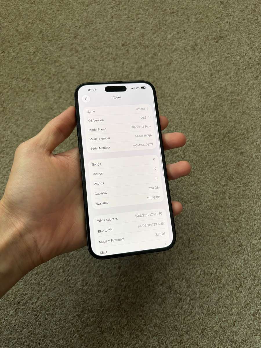 Apple iPhone 15 Plus 128gb 6gb ram dual sim with cover