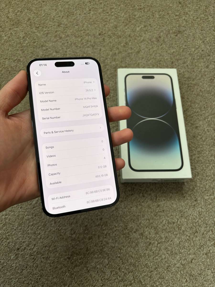 Iphone 14 Pro Max 512gb Dual sim good condition with box and cover