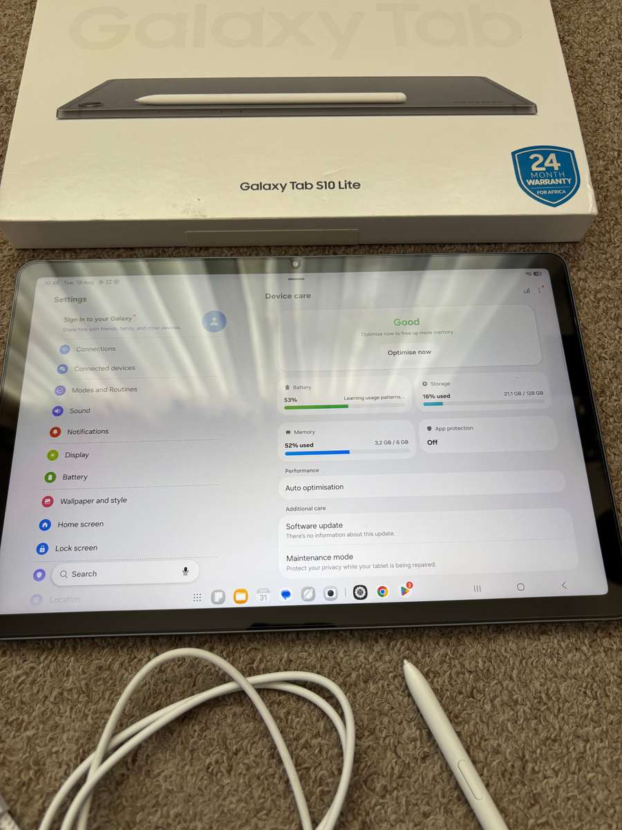 Samsung Galaxy Tab S10 Lite (X400) 10.9" 128GB Wi-Fi Only Tablet immaculate condition - Grey