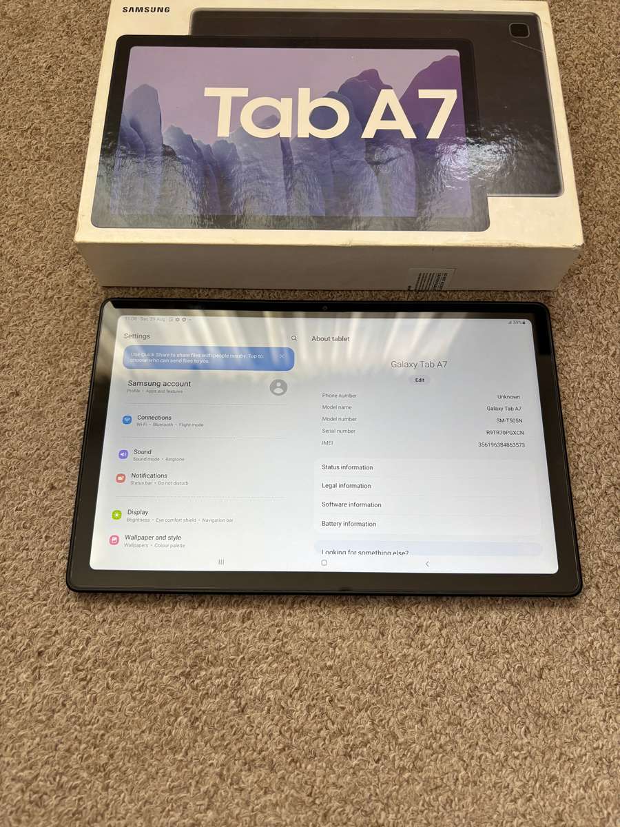 Samsung Galaxy Tab A7 10.4inch 32GB LTE with box and cover