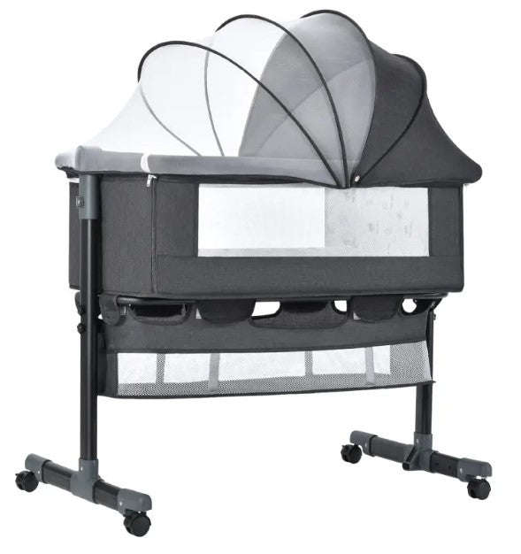 Bedside Bassinet, Bedside Sleeper, Bedside Crib with Storage Basket, Easy Folding Portable Crib, ...