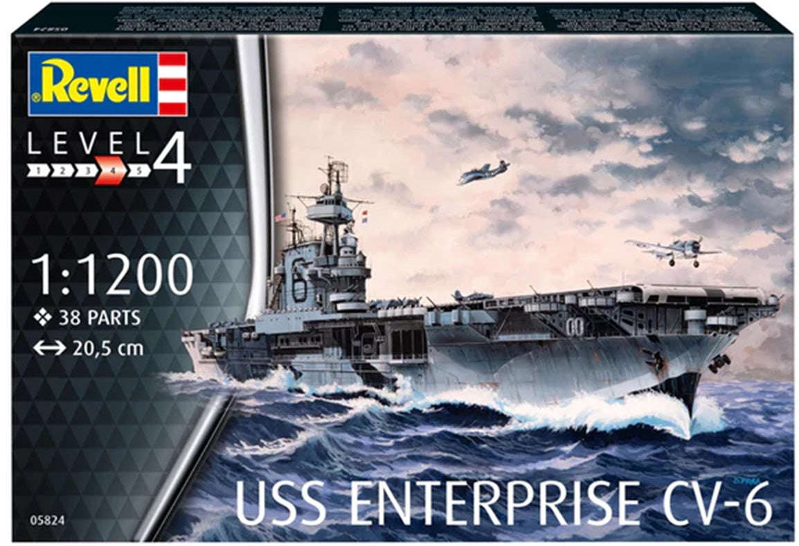 Starter Kit USS Enterprise CV-6 - 1/1200 Scale - Revell - REV75824