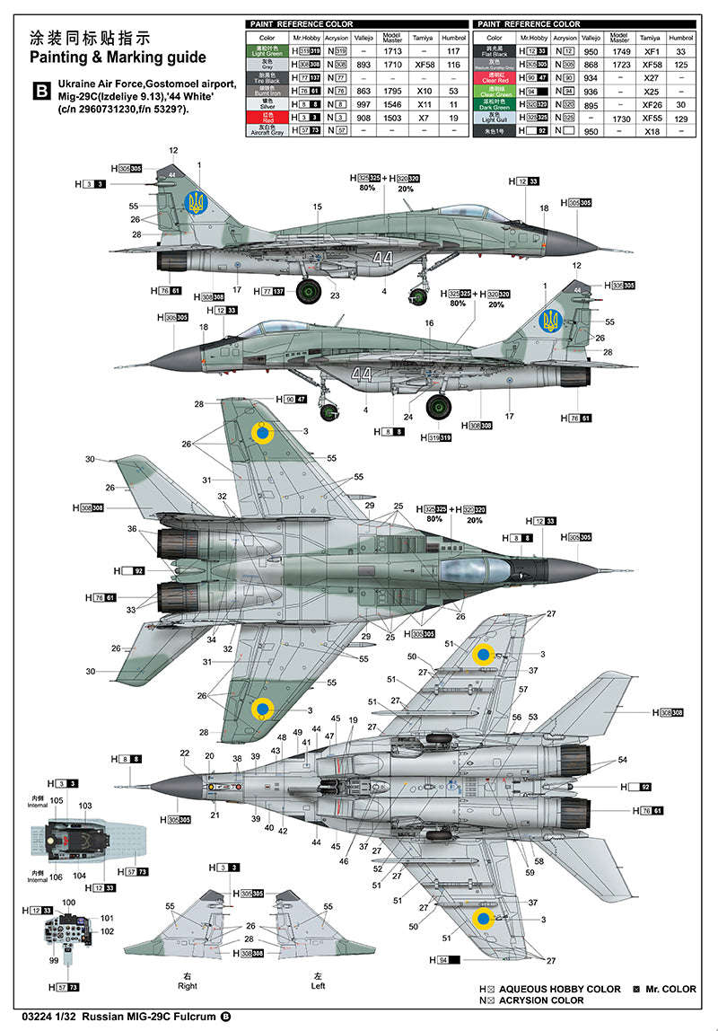 Russian MIG-29C Fulcrum - 1/32 Scale - Trumpeter - TRU03224