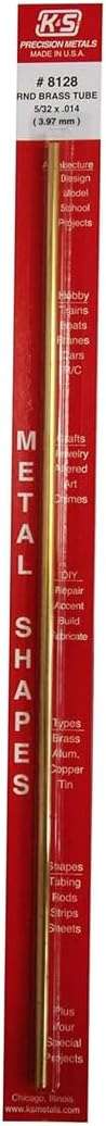 5/32" Brass Round Tube 12" .014" Wall 1 pcs - K&S - K&S8128