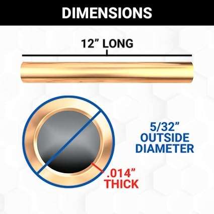 5/32" Brass Round Tube 12" .014" Wall 1 pcs - K&S - K&S8128