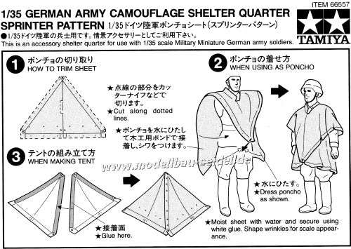 German Camouflage Shelter (Splinter)  - 1/35 Scale Tamiya 66557