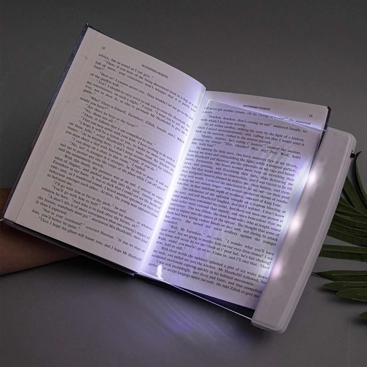 LED Page Book Light Smart Book Page Illuminator Reading Lights Clear Flat Reading Lights for nigh...