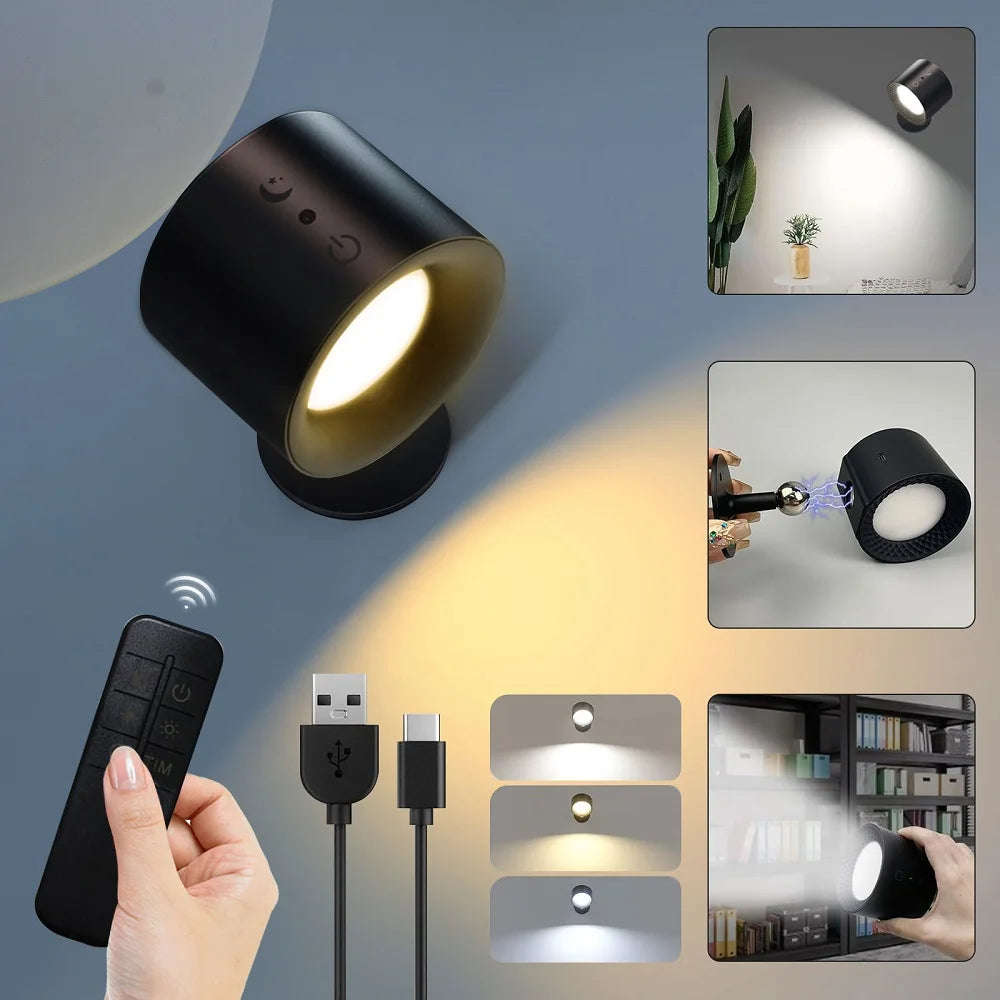LED Wall Sconces Light Touch Control Double Head Wall Lamp 360 Rotatable 3Colors Wall Lights Wire...