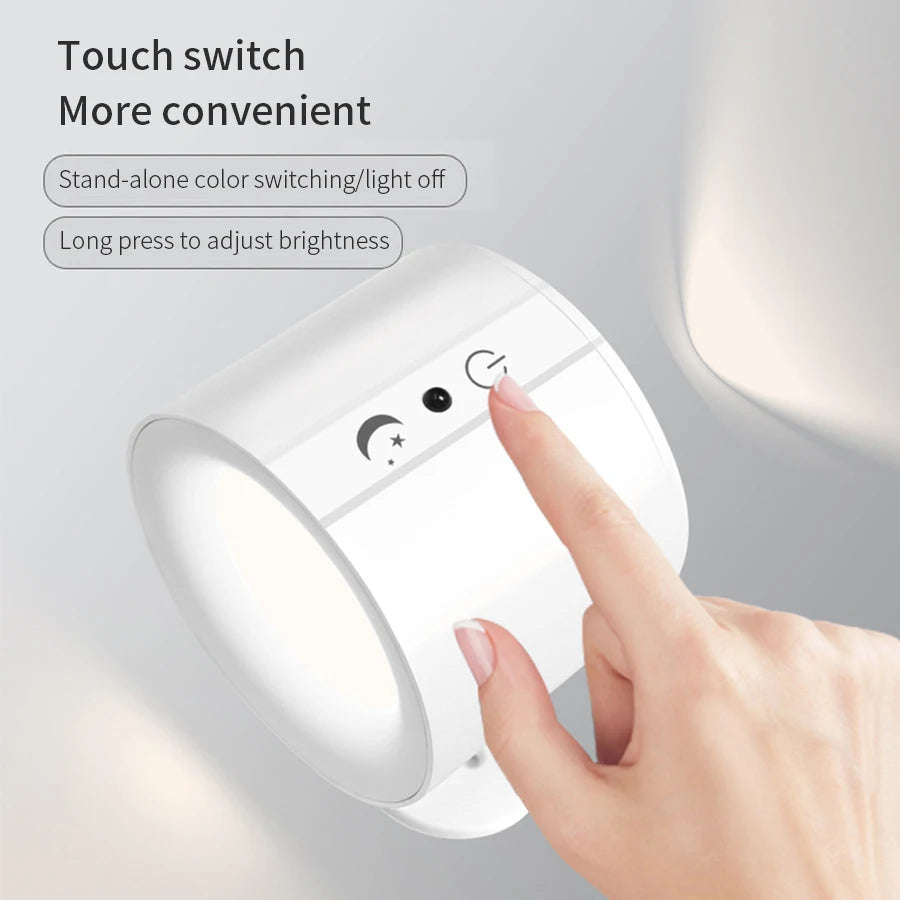 LED Wall Sconces Light Touch Control Double Head Wall Lamp 360 Rotatable 3Colors Wall Lights Wire...