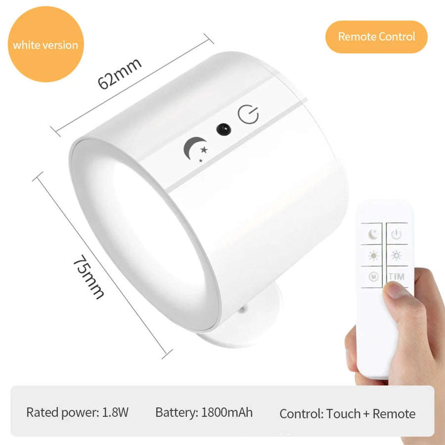 LED Wall Sconces Light Touch Control Double Head Wall Lamp 360 Rotatable 3Colors Wall Lights Wire...