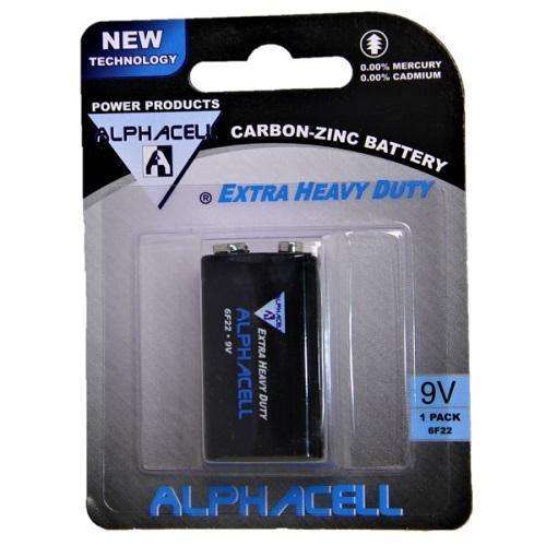 Alphacell 9V 1pc Zinc Carbon Battery