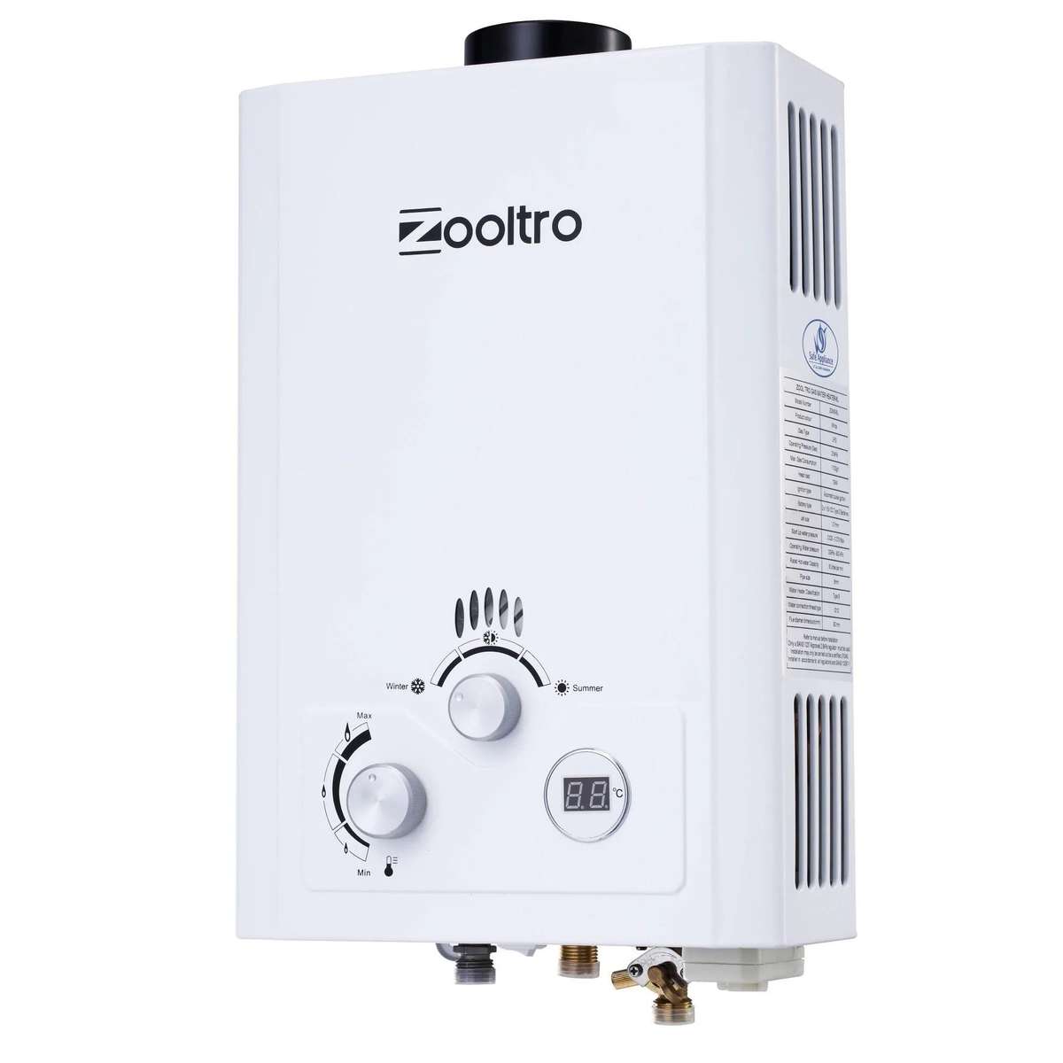 ZS - Zooltro Indoor Outdoor Instant LP Gas Water Heater With LCD Display - 6L