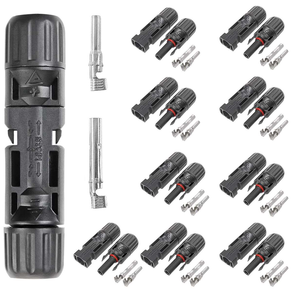 ZS - MC4 Solar Panel Cable Connectors - 10 Pairs