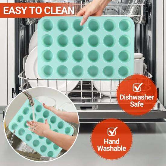 ZS - Silicone Muffin Pan 24 Cups Nonstick Cake Mold for Baking Mini Egg Bites High Heat Resistance