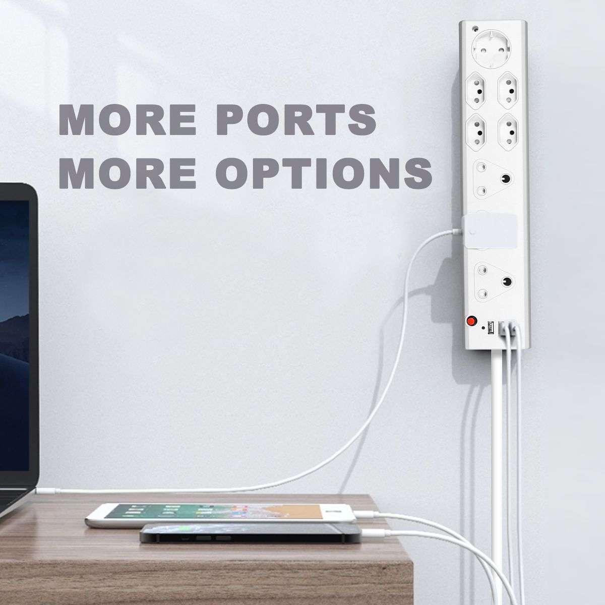 ZS - Redisson USB 9 Way Multi-Plug Adapter Fire Resistant