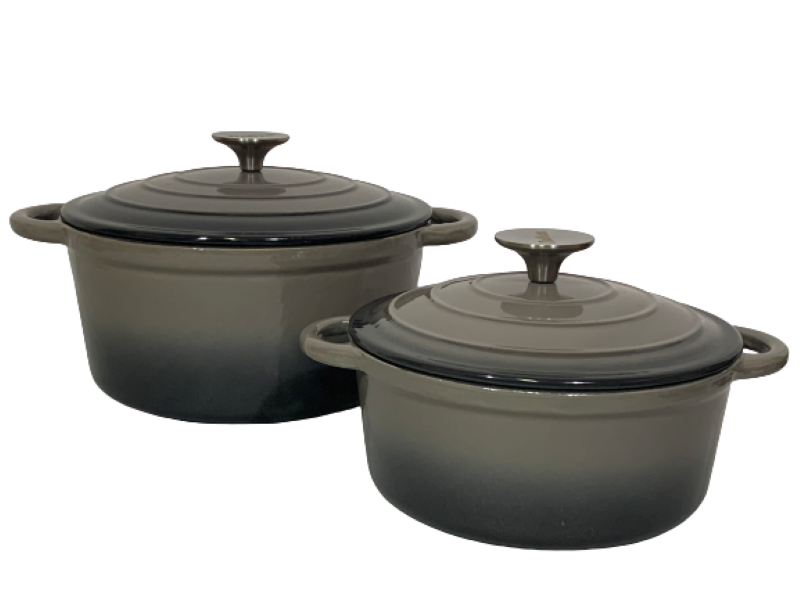 ZS - 7 Piece Cast Iron Pot Set - Red