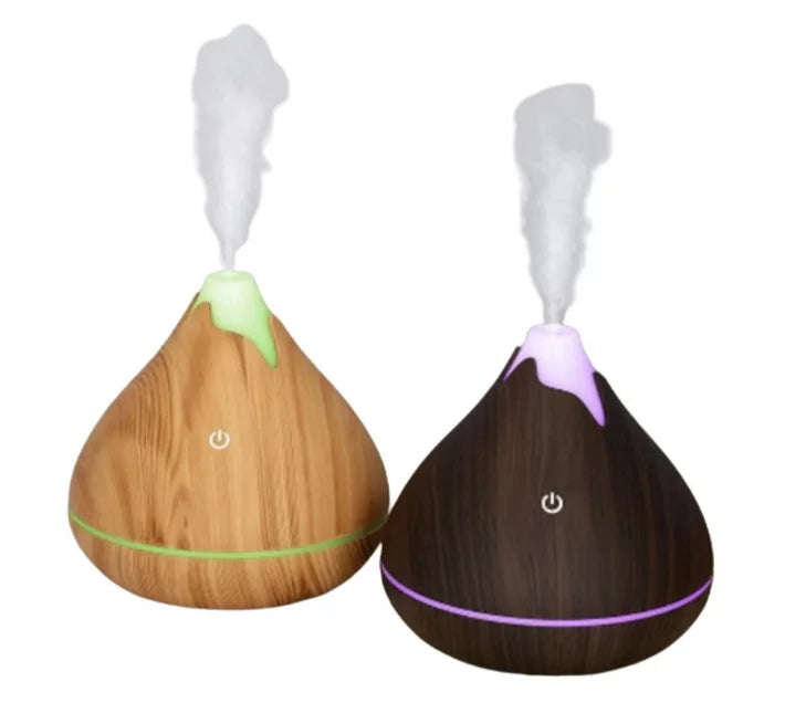 ZS - 350ML Ultrasonic Mini Air Humidifier Light Walnut
