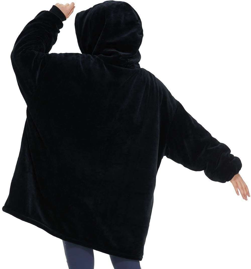 ZS - Huggle Hoodie Ultra Plush Blanket, One Size - Grey