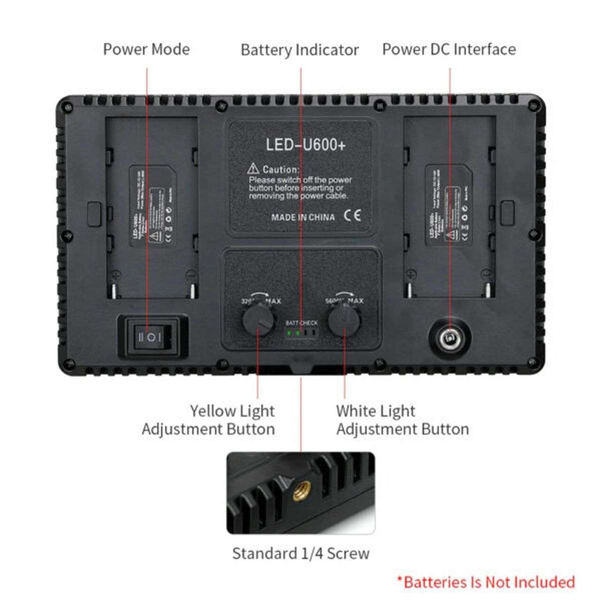 ZS - Professional Photo & Video Led Light Kit Varicolor 600-Bulb