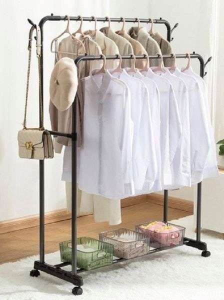 ZS - Multi-purpose Hanging Rack With Wheels - Black