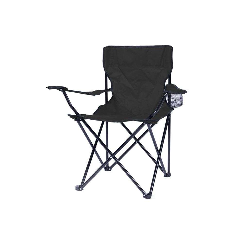 ZS - Foldable Outdoor Camping Chair with Carry Bag - Black