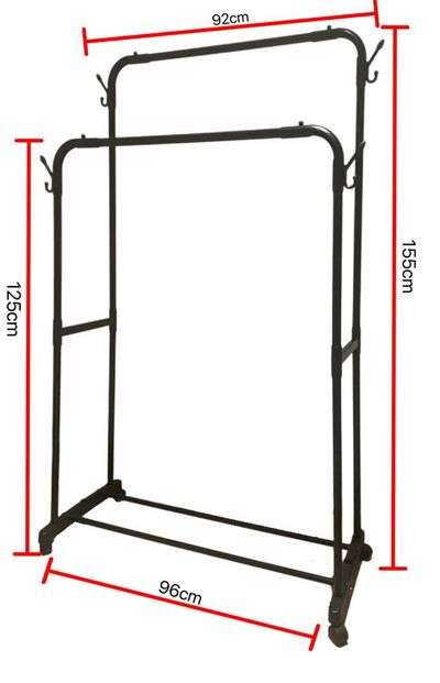 ZS - Multi-purpose Hanging Rack With Wheels - Black