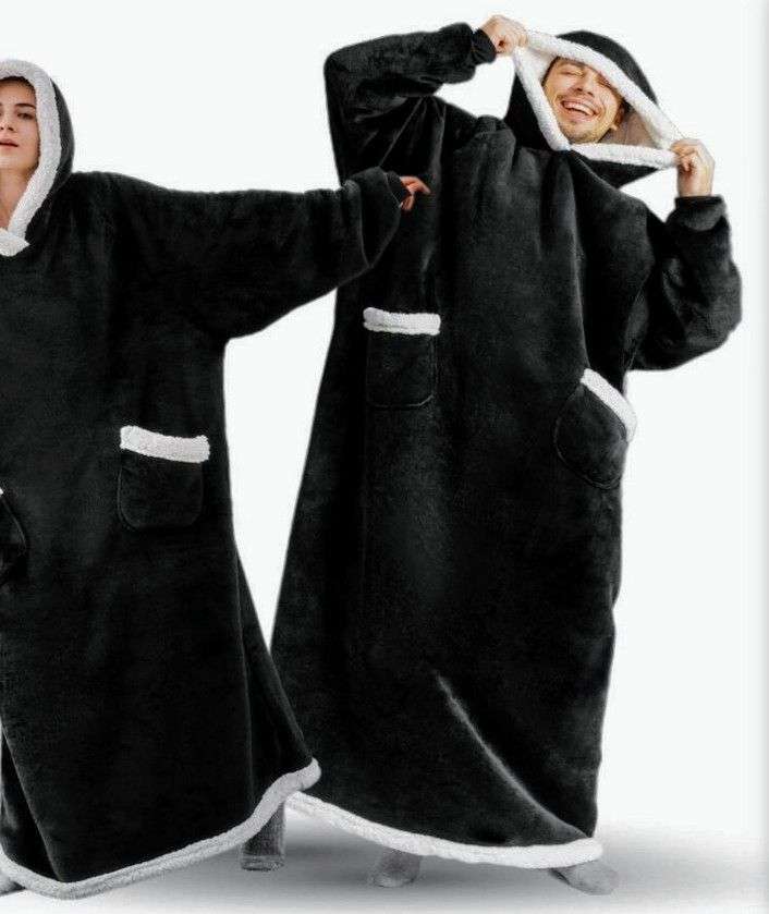 ZS - Extra Long Oversized Huggle Blanket Hoodie - Purple