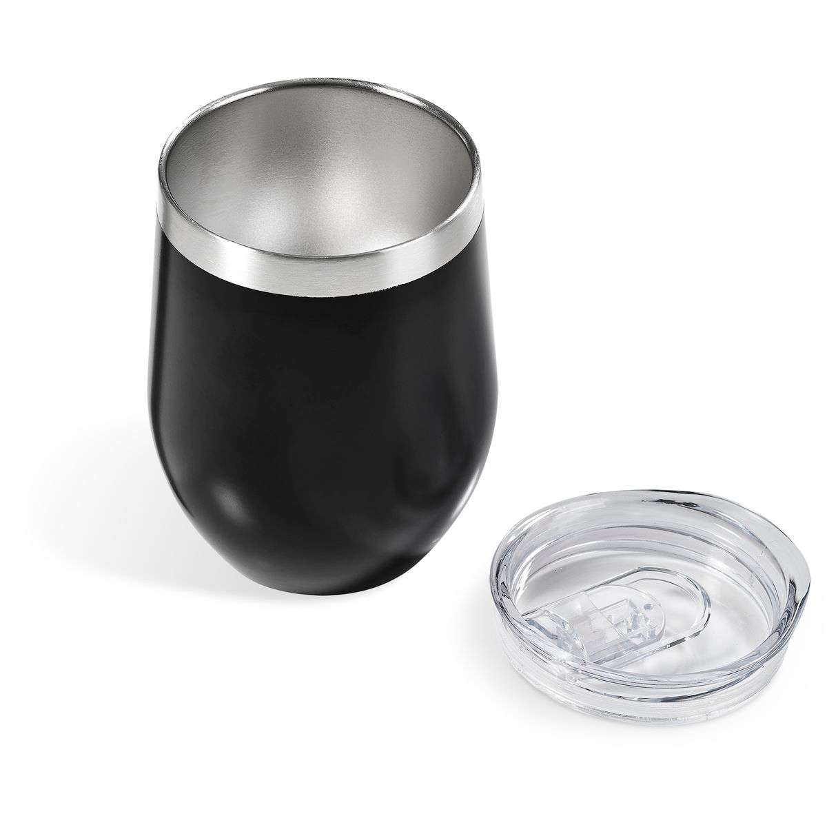 ZS - 350ml/12oz Stainless Steel Insulated Travel Mug With Lid - Black