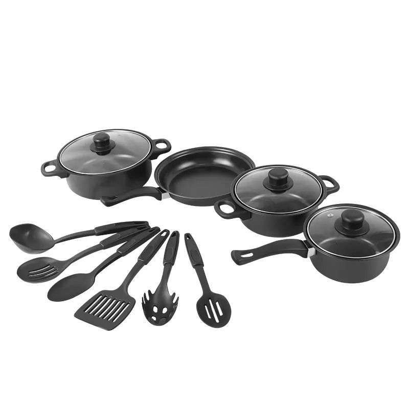 ZS - 13 Piece Black Carbon Non-Stick Cookware Set