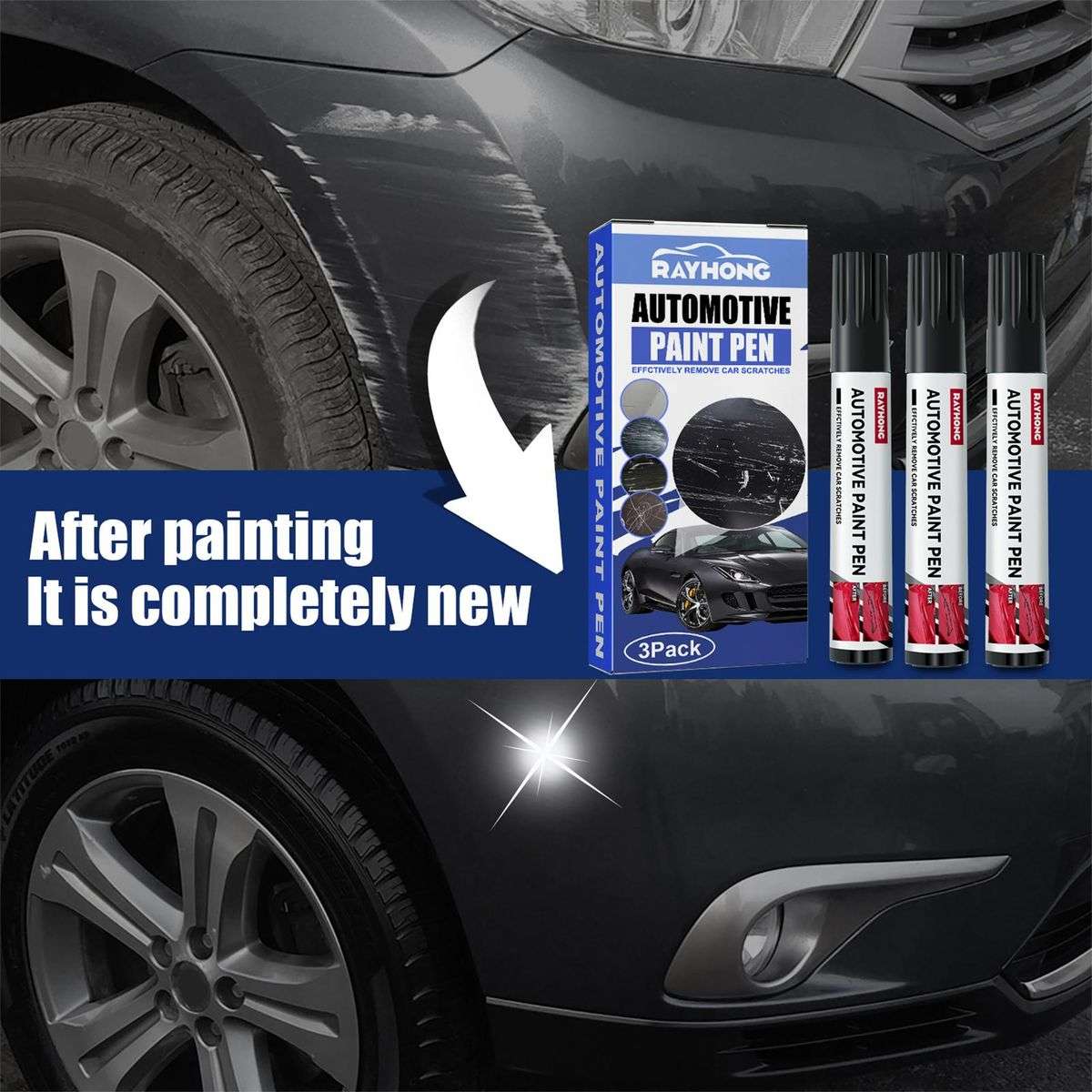 ZS - 3 Piece Car Scratch Repair Paint Pen Set