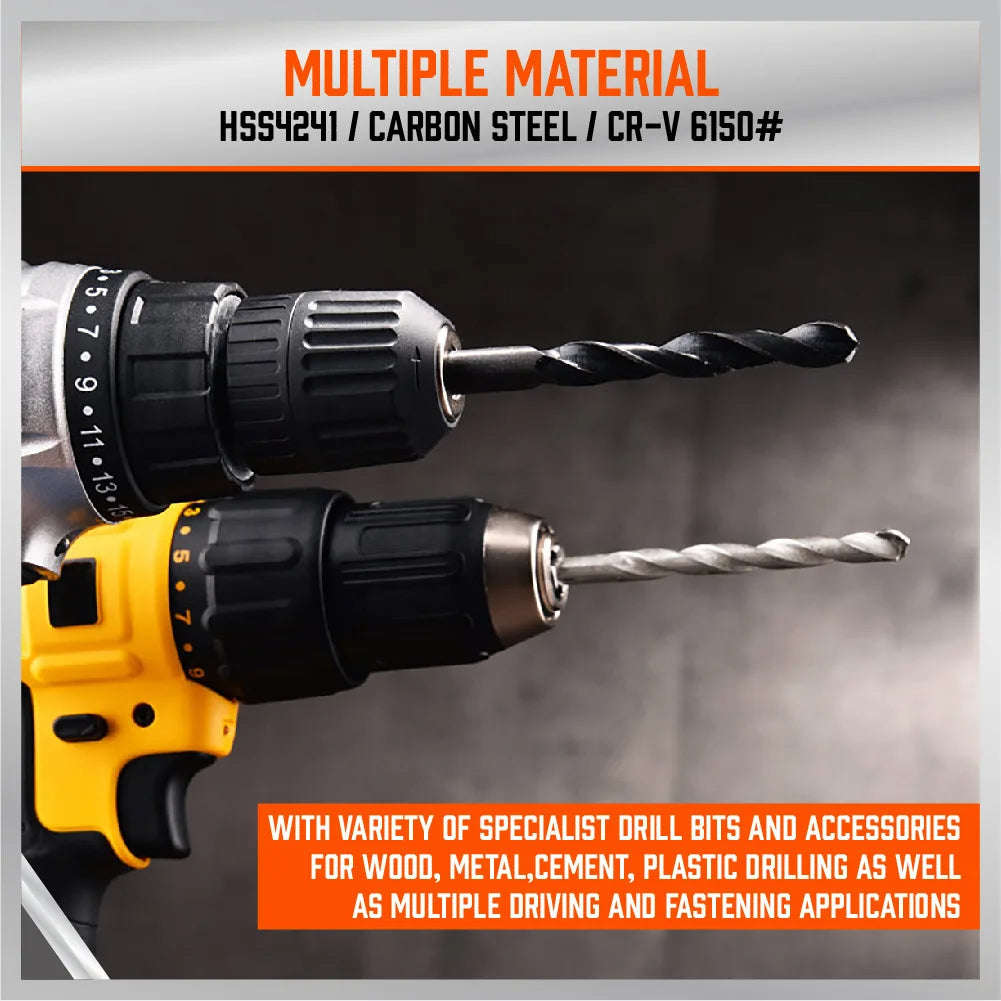 ZS - 246 Pcs Twist Drill Bits Metal Wood Combination Drill Bit Set With Box Case