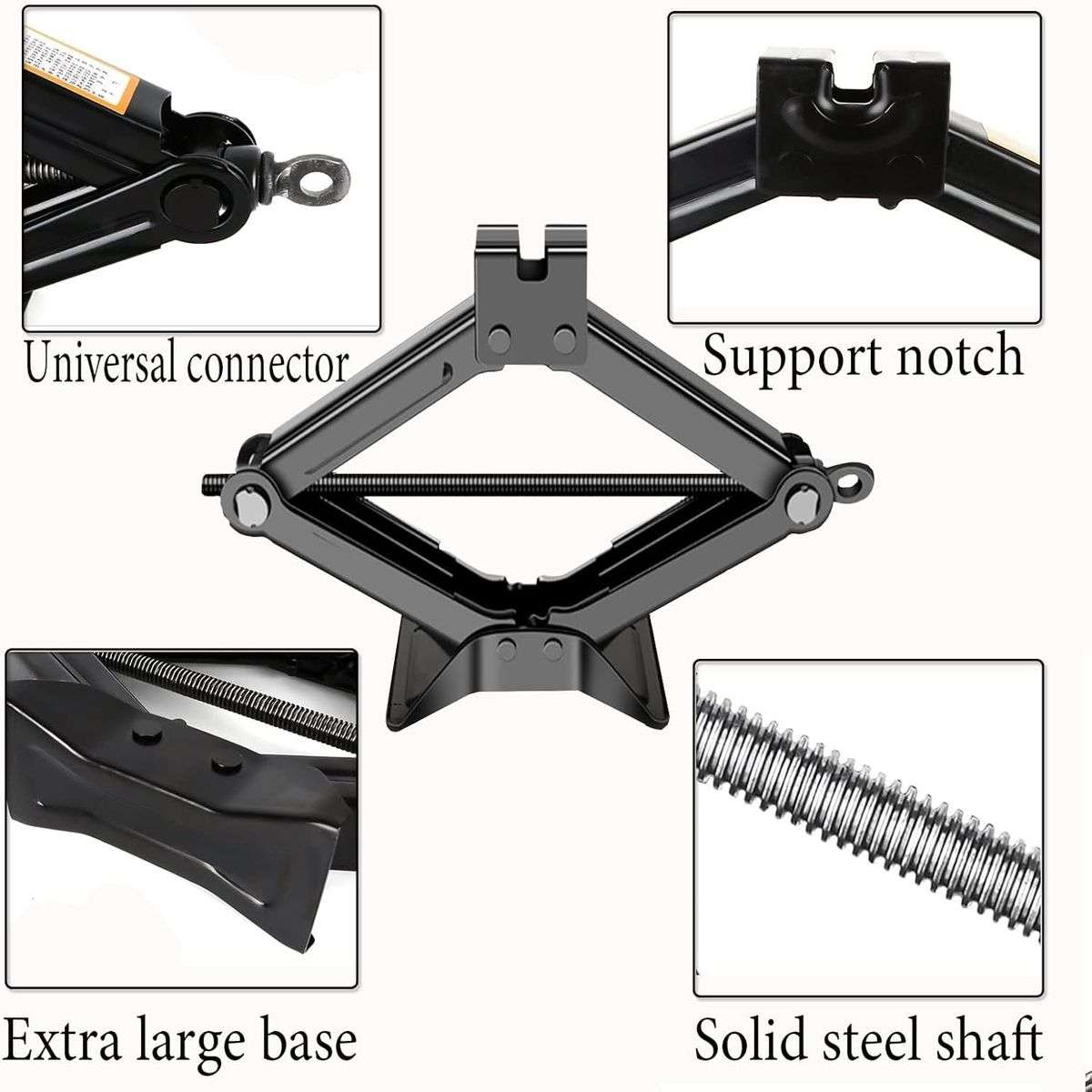 ZS - Scissor Jack 1.5 Tons Lifting Jack SUV Car Emergency Kit With Hand Crank