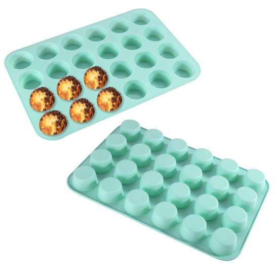 ZS - Silicone Muffin Pan 24 Cups Nonstick Cake Mold for Baking Mini Egg Bites High Heat Resistance