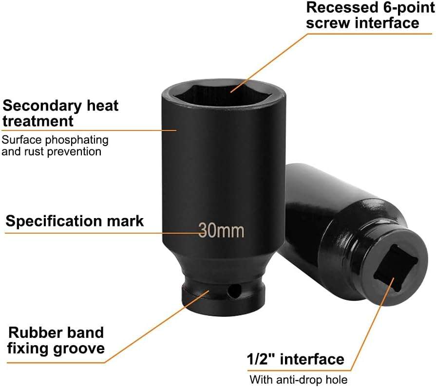 ZS - 35 Pieces 1/2 inch Heavy Duty Impact Socket Set